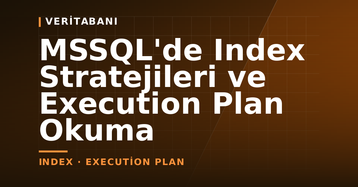 MSSQL'de Index Stratejileri ve Execution Plan Okuma — kapak görseli